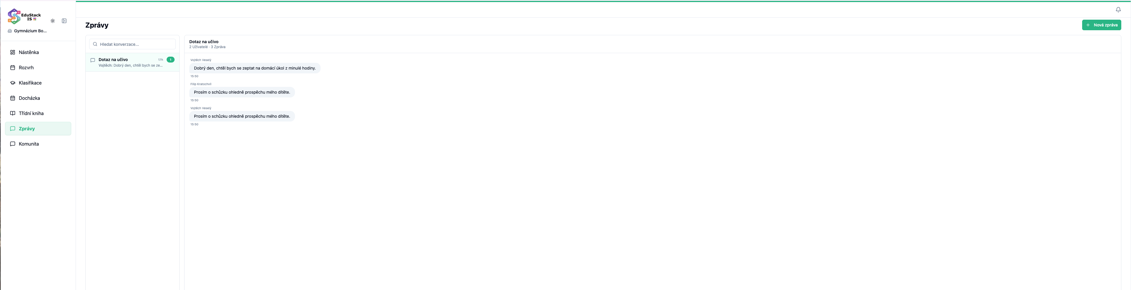 Messages — module for sending and reading messages between users