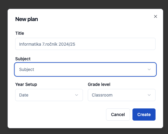 Create a thematic plan