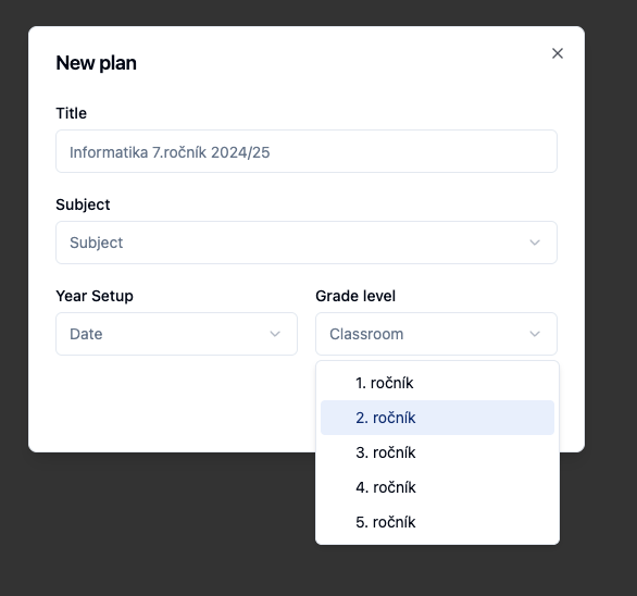 Plan progress chart