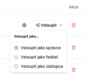 Enter as role popover