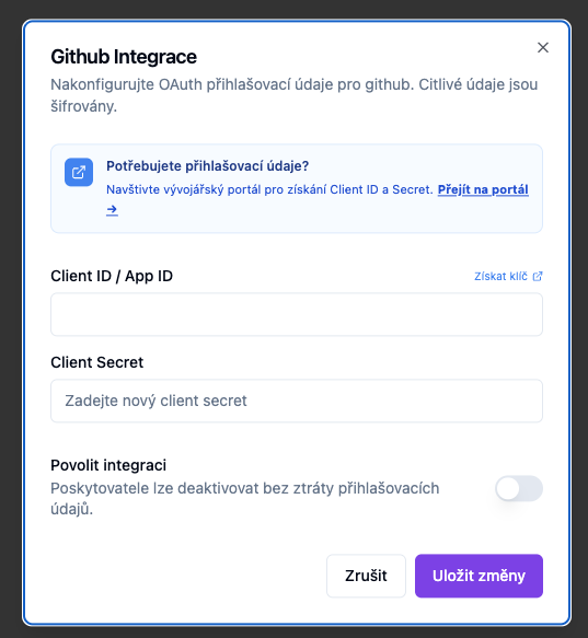 GitHub OAuth configuration