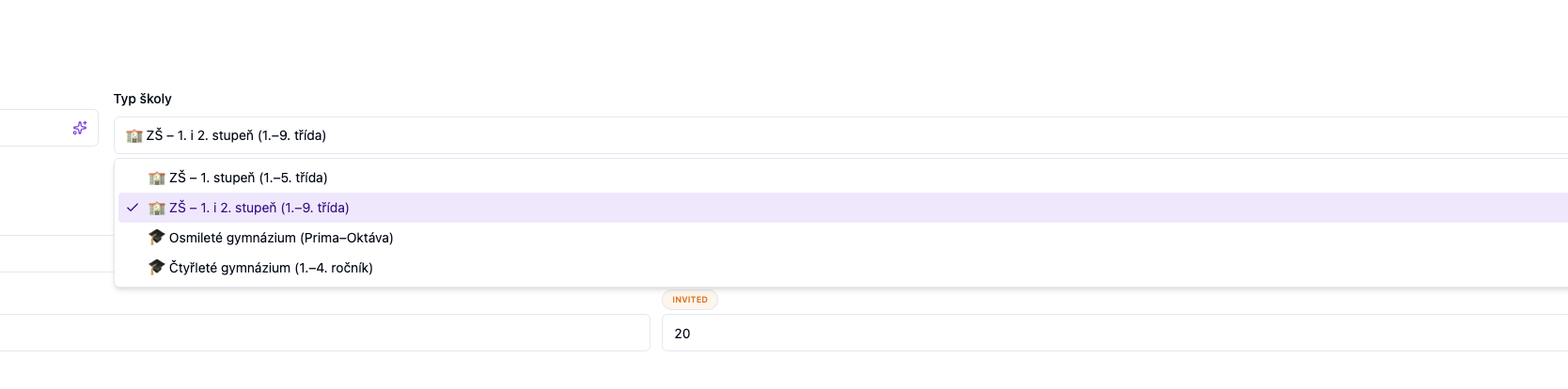 School type picker